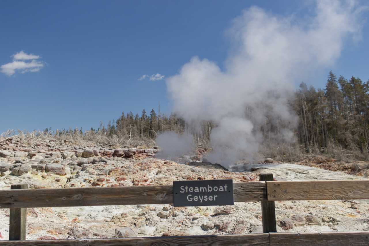Steamboat Geyser between eruptions