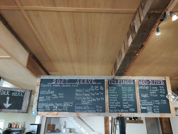 Ice Cream Shop Menu in Davis, WV